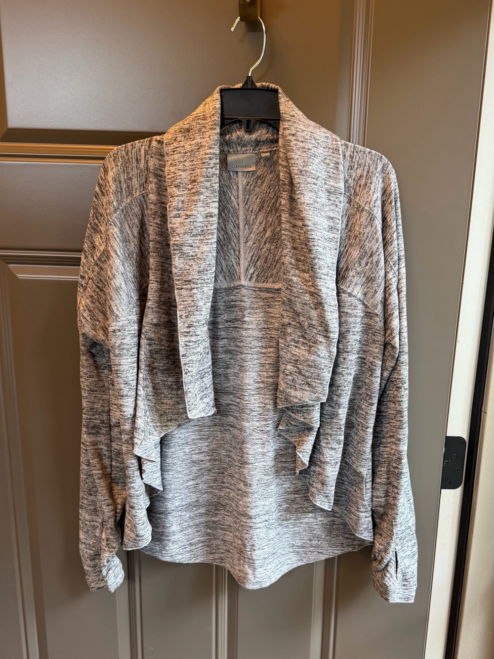 Athleta Haven Wrap Open Drape Cardigan, Light Gray Women’s, Size L